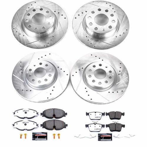 PowerStop K7502-26 - Power Stop 15-18 Audi A3 Front & Rear Z26 Street Warrior Brake Kit