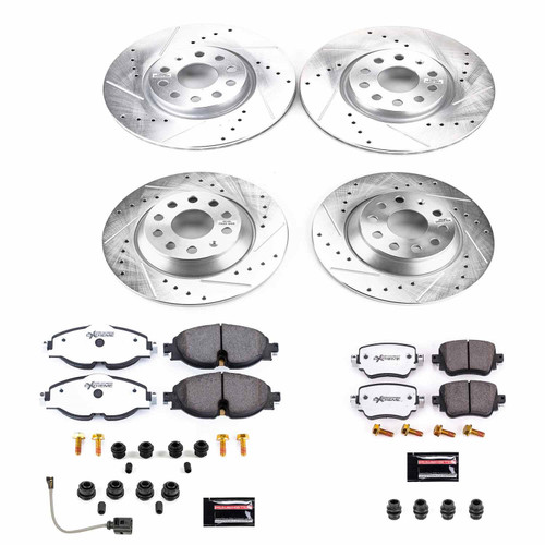 PowerStop K7634-26 - Power Stop 17-18 Volkswagen Golf Front & Rear Z26 Street Warrior Brake Kit