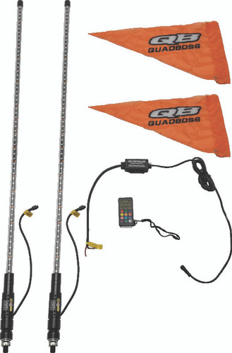 QuadBoss 609665 - Qb 4Ft Clear Dual Whip Bt