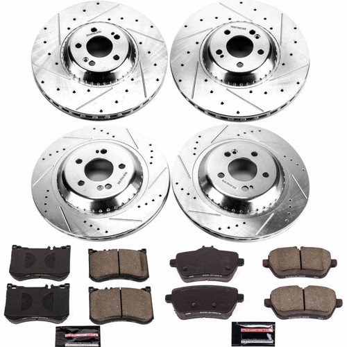 PowerStop K7853 - Power Stop 2017 Mercedes-Benz Maybach S550 Front & Rear Z23 Evolution Brake Kit