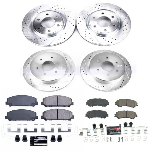 PowerStop K7866 - Power Stop 17-18 Nissan Titan Front & Rear Z23 Evolution Sport Brake Kit