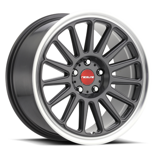 Raceline 315G-78017+35 - 315G Grip 17x8in / 5x112 BP / 35mm Offset / 66.6mm Bore - Gunmetal & Machined Wheel