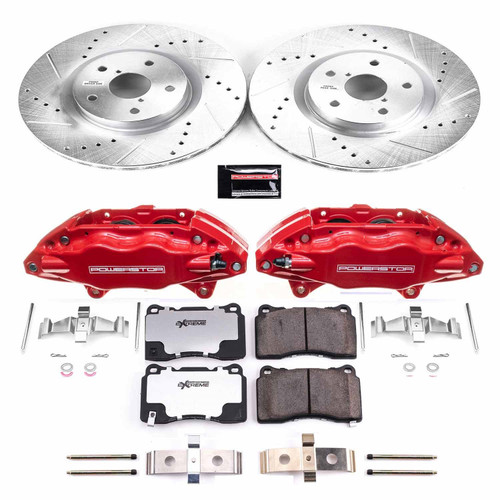 PowerStop KC131-26 - Power Stop 05-14 Subaru Impreza Front Z26 Street Warrior Brake Kit w/Calipers