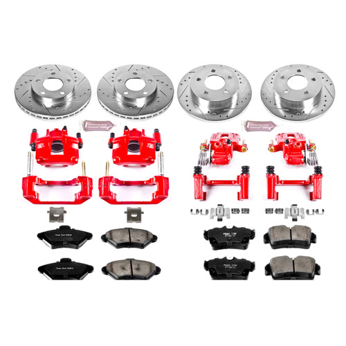 PowerStop KC1300 - Power Stop 94-98 Ford Mustang Front & Rear Z23 Evolution Sport Brake Kit w/Calipers
