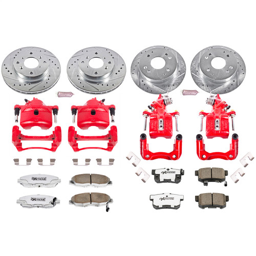 PowerStop KC1240A-26 - Power Stop 98-02 Honda Accord Front & Rear Z26 Street Warrior Brake Kit w/Calipers