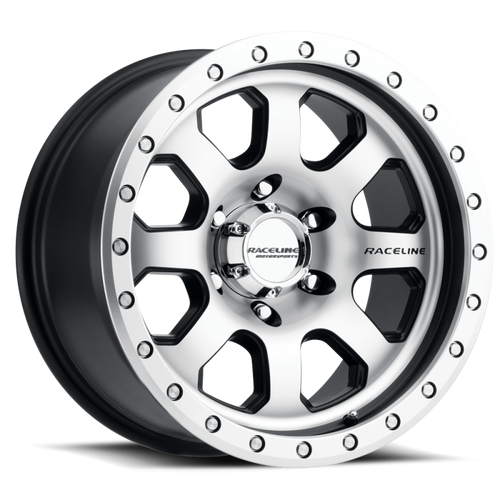 Raceline 929M-79081-12 - 929M Avenger 17x9in / 8x170 BP / -12mm Offset / 130.81mm Bore - Black & Machined Wheel