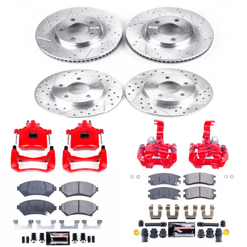 PowerStop KC1543F - Power Stop 01-03 Oldsmobile Aurora Front & Rear Z23 Evolution Sport Brake Kit w/Calipers