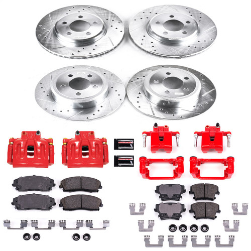 PowerStop KC1715A - Power Stop 12-19 Chrysler 300 Front & Rear Z23 Evolution Sport Brake Kit w/Calipers