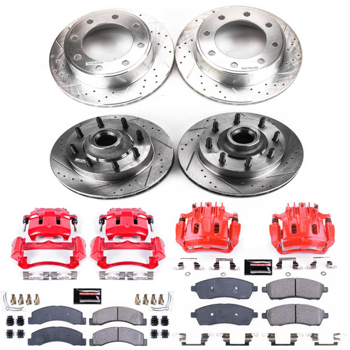 PowerStop KC1892A - Power Stop 00-01 Ford F-250 Super Duty Front & Rear Z23 Evolution Kit w/Calipers