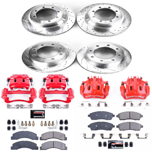 PowerStop KC1907A - Power Stop 00-04 Ford F-350 Super Duty Front & Rear Z23 Evolution Sport Brake Kit w/Calipers