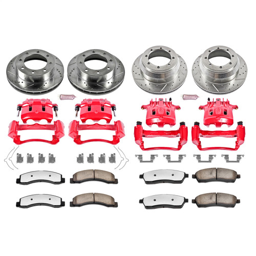 PowerStop KC1886-36 - Power Stop 1999 Ford F-350 Super Duty Front and Rear Z36 Truck & Tow Kit w/Cals