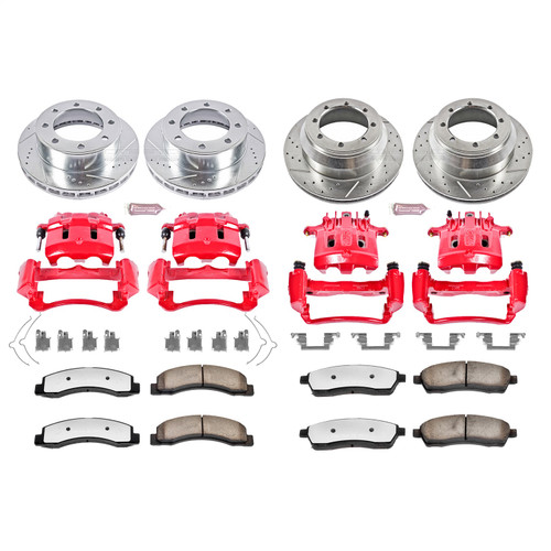 PowerStop KC1907-36 - Power Stop 99-00 Ford F-350 Super Duty Front and Rear Z36 Truck & Tow Kit w/Cals