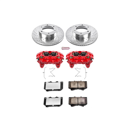 PowerStop KC2323-36 - Power Stop 00-02 Toyota Tundra Front Z36 Truck & Tow Kit w/Cals