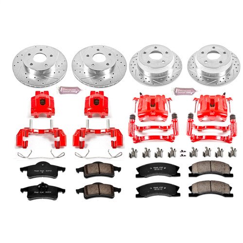 PowerStop KC2150 - Power Stop 99-04 Jeep Grand Cherokee Front & Rear Z23 Evolution Sport Brake Kit w/Calipers