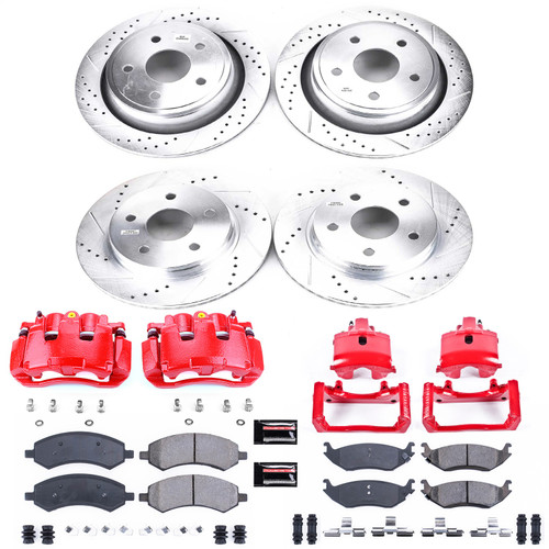 PowerStop KC2164A - Power Stop 07-09 Chrysler Aspen Front & Rear Z23 Evolution Sport Brake Kit w/Calipers