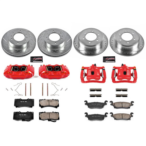 PowerStop KC2820 - Power Stop 06-10 Hummer H3 Front & Rear Z23 Evolution Sport Brake Kit w/Calipers