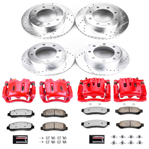 PowerStop KC2895-36 - Power Stop 07-08 Ford F-250 Super Duty Front & Rear Z36 Truck & Tow Kit w/Calipers