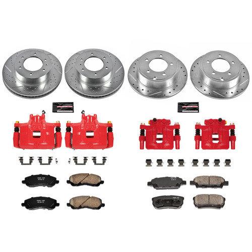 PowerStop KC2840B - Power Stop 10-12 Dodge Caliber Front & Rear Z23 Evolution Sport Brake Kit w/Calipers