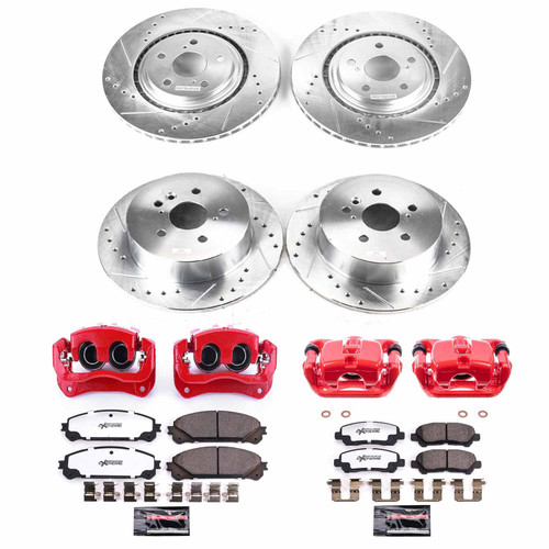 PowerStop KC4129-36 - Power Stop 08-13 Toyota Highlander Front and Rear Z36 Truck & Tow Kit w/Cals