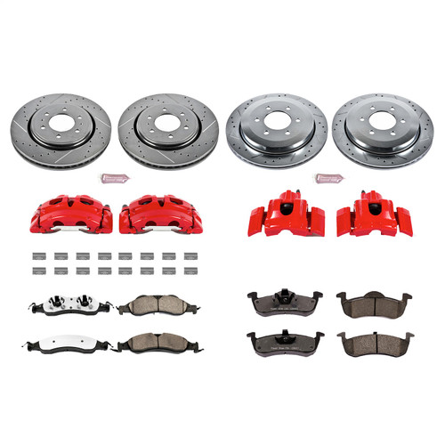PowerStop KC4109-36 - Power Stop 07-09 Lincoln Navigator Front and Rear Z36 Truck & Tow Kit w/Cals