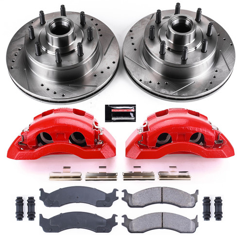 PowerStop KC5088A - Power Stop 01-02 Ford E-350 Super Duty Front Z23 Evolution Kit w/Cals