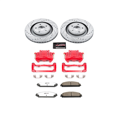 PowerStop KC5565-26 - Power Stop 08-09 Dodge Caliber Front Z26 Street Warrior Brake Kit w/Calipers