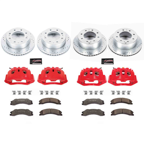 PowerStop KC5561-36 - Power Stop 2011 Chevrolet Silverado 2500 HD Front & Rear Z36 Truck & Tow Kit w/Calipers