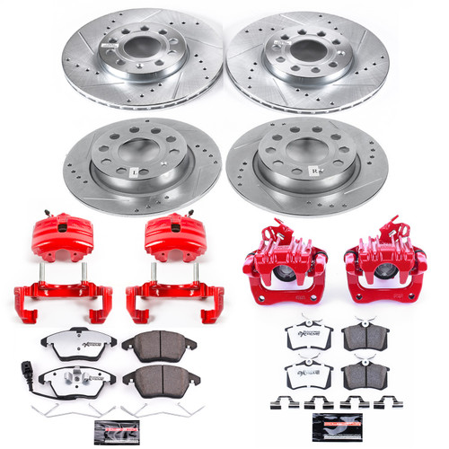 PowerStop KC5749-26 - Power Stop 10-12 Audi A3 Front & Rear Z26 Street Warrior Brake Kit w/Calipers