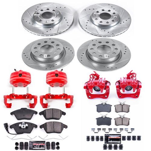 PowerStop KC5749 - Power Stop 10-12 Audi A3 Front & Rear Z23 Evolution Sport Brake Kit w/Calipers