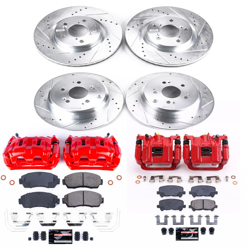 PowerStop KC5858 - Power Stop 11-14 Honda Odyssey Front & Rear Z23 Evolution Sport Brake Kit w/Calipers