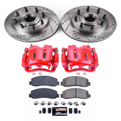PowerStop KC5585 - Power Stop 07-08 Ford F-250 Super Duty Front Z23 Evolution Kit w/Cals
