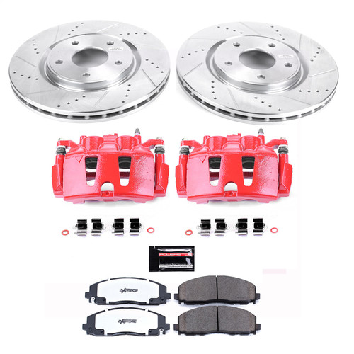 PowerStop KC5959-36 - Power Stop 12-14 Volkswagen Routan Front Z36 Truck & Tow Kit w/Cals