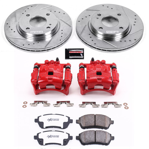 PowerStop KC5969-26 - Power Stop 11-19 Ford Fiesta Front Z26 Street Warrior Brake Kit w/Calipers