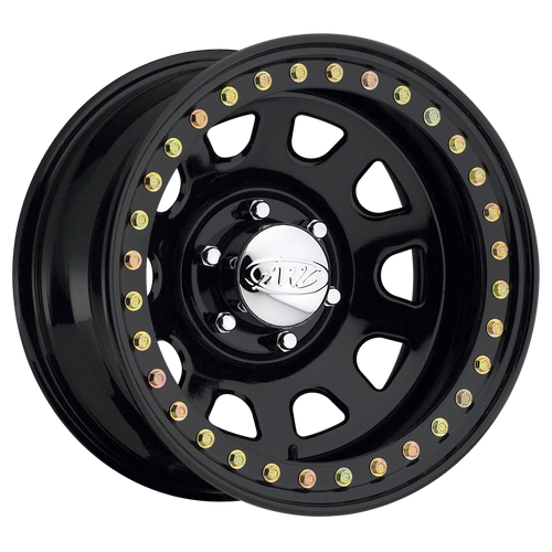 Raceline RT5158060 - RT51 Daytona Rock 15x8in/6x139.7 BP/-19mm Offset/107.95mm Bore - Gloss Black Beadlock Wheel