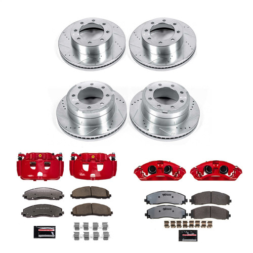 PowerStop KC6405-36 - Power Stop 13-22 Ford F-250 Super Duty Front & Rear Z36 Truck & Tow Kit w/Cals