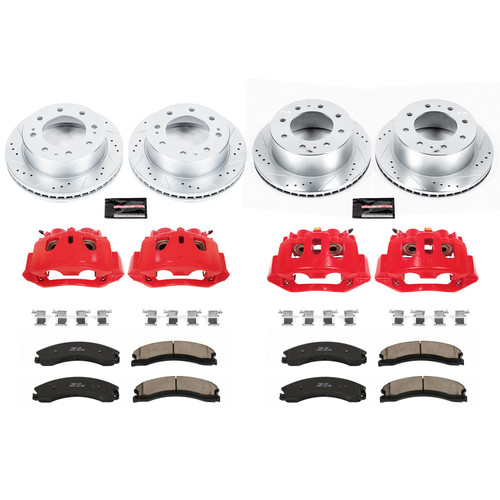 PowerStop KC6992 - Power Stop 15-19 Chevrolet Silverado 2500 HD Front & Rear Z23 Evolution Kit w/Cals