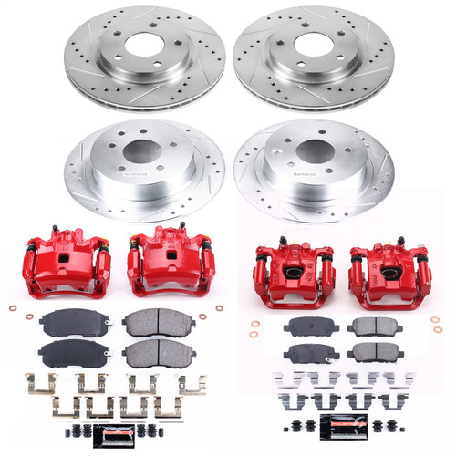 PowerStop KC6960A - Power Stop 17-18 Nissan Sentra Front & Rear Z23 Evolution Sport Brake Kit w/Calipers