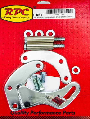 Racing Power Company R3814 - SBC Saginaw Power Steer Bracket Swp Chrome