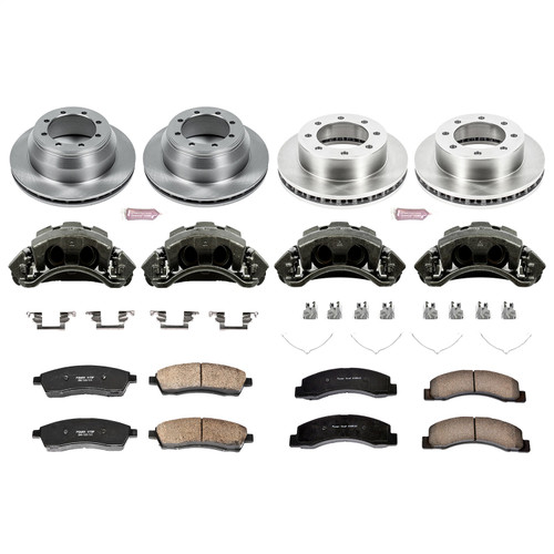 PowerStop KCOE1886 - Power Stop 1999 Ford F-350 Super Duty Front & Rear Autospecialty Kit w/Cals