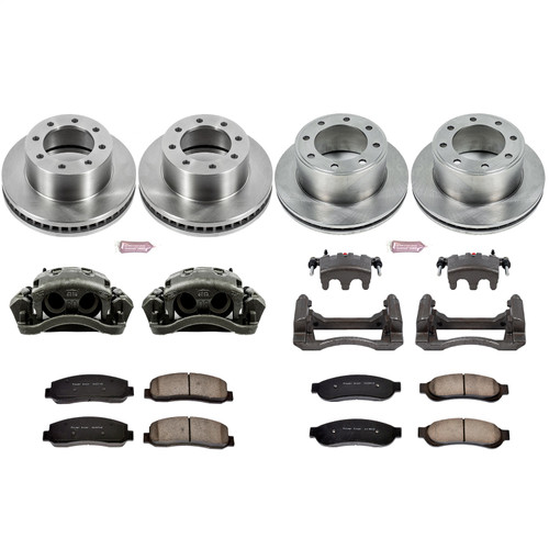 PowerStop KCOE2895 - Power Stop 07-08 Ford F-250 Super Duty Front & Rear Autospecialty Kit w/Cals