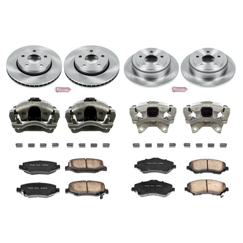 PowerStop KCOE2798 - Power Stop 07-17 Jeep Wrangler Front & Rear Autospecialty Brake Kit w/Calipers