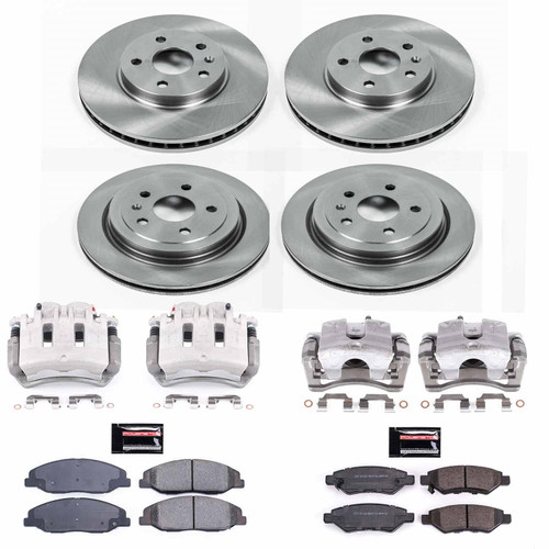 PowerStop KCOE4134A - Power Stop 08-14 Cadillac CTS Front & Rear Autospecialty Kit w/Cals