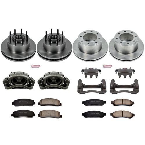 PowerStop KCOE5586 - Power Stop 07-08 Ford F-250 Super Duty Front & Rear Autospecialty Kit w/Calipers
