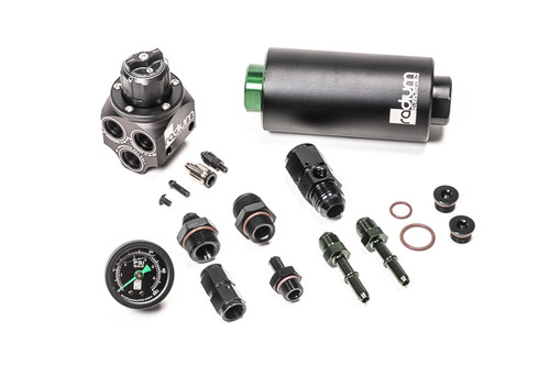 Radium Engineering 20-0932-05 - 01-06 BMW E46 M3 Fuel Pressure Regulator & Fuel Filter Kit w/ Microglass Filter