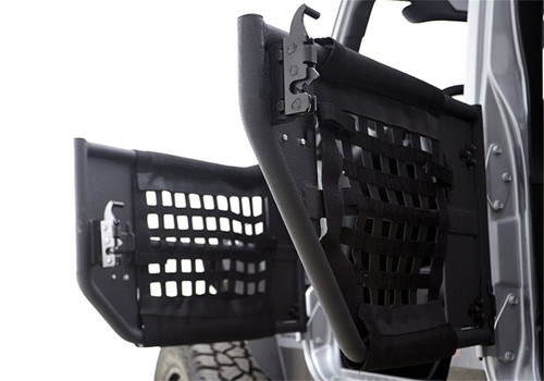 Rampage 7695 - 2007-2018 Jeep Wrangler(JK) 2-Door Tube Doors With Netting - Black