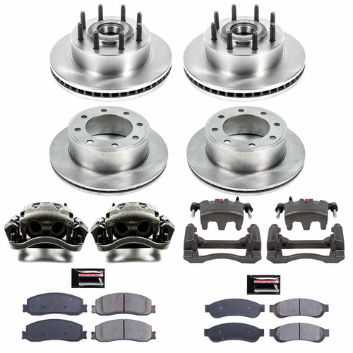 PowerStop KCOE6551 - Power Stop 12-13 Ford F-250 Super Duty Front & Rear Autospecialty Kit w/Cals