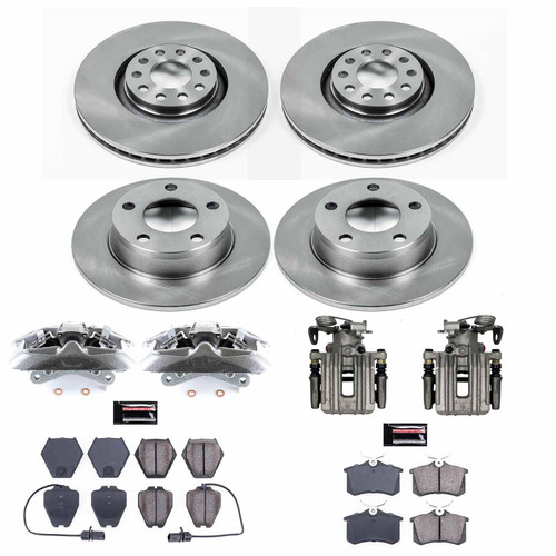 PowerStop KCOE889 - Power Stop 01-05 Audi Allroad Quattro Front & Rear Autospecialty Kit w/Cals
