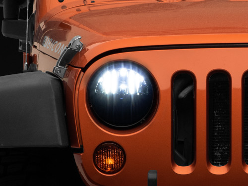 Raxiom J108039 - 97-18 Jeep Wrangler TJ/JK Axial Series LED Headlights- Black Housing (Clear Lens)