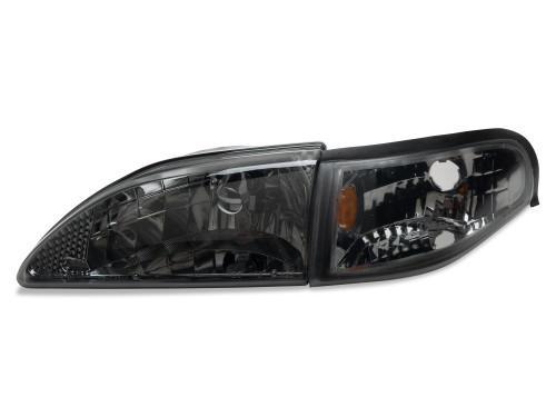 Raxiom 49050 - 94-98 Mustang Axial Series Cobra Style Headlights- Black Housing (Clear Lens)