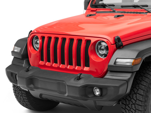 Raxiom J137646 - 18-22 Jeep Wrangler JL/ JT 9-Inch LED Headlights w/ DRL and Halo- Black Housing (Clear Lens)